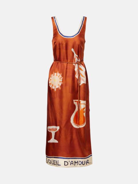 ALÉMAIS x LRNCE Soleil D'Amour silk midi dress