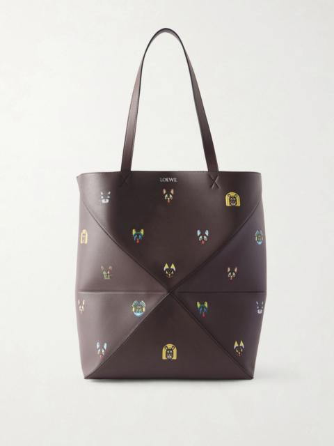 Loewe + Louis Wain Puzzle Fold XL Leather Tote Bag Brown