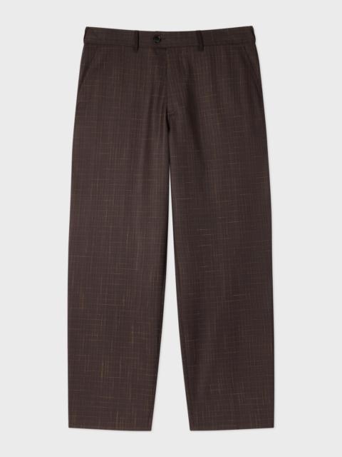 Paul Smith Relaxed-Fit Aubergine Wool Check Trousers