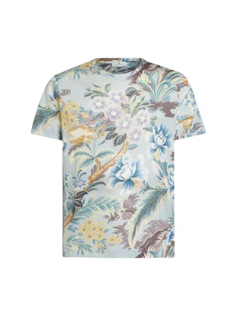 floral-print T-shirt