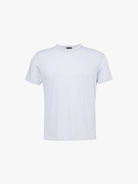 Regular-fit short-sleeve cotton-blend jersey T-shirt