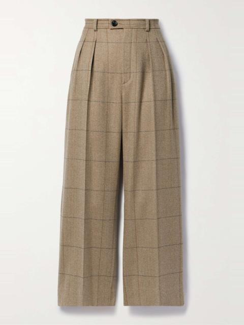 Yurik checked herringbone cashmere straight-leg pants