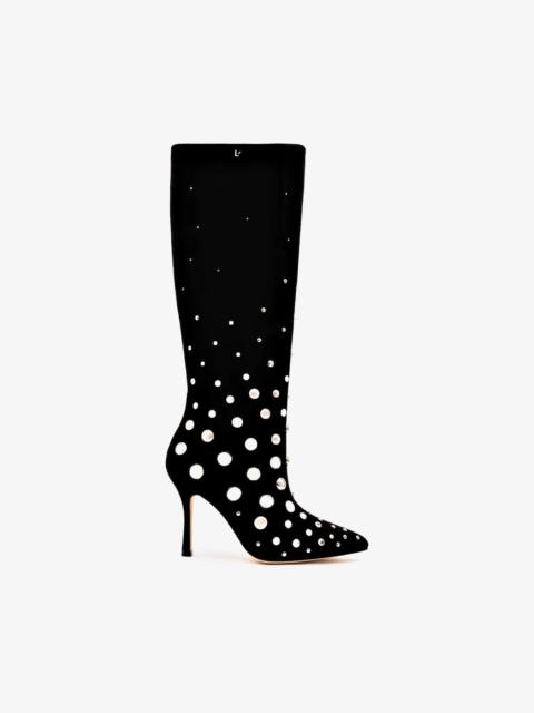 Larroudé Kate Studs Boot In Black Suede
