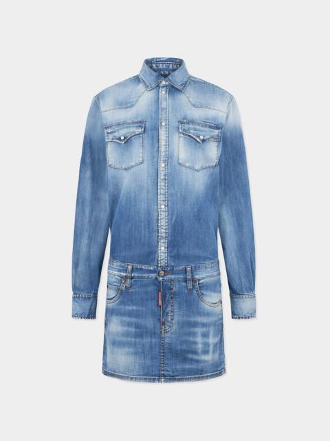 DSQUARED2 LIGHT WASH TRUCKER DRESS