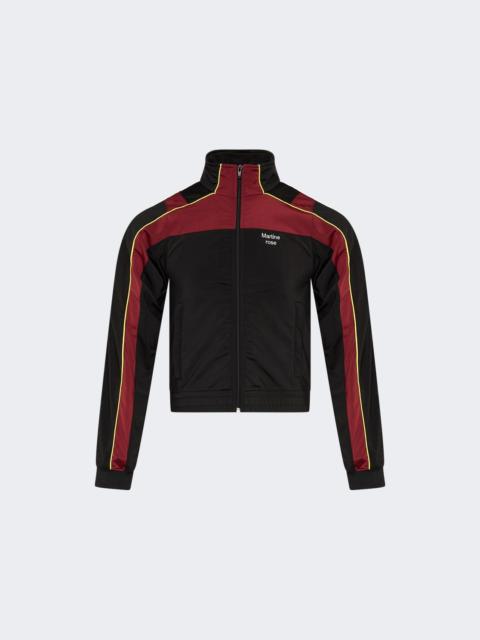 Martine Rose Shrunken Track Jacket Black And Burgundy