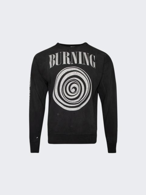 SAINT M×××××× Burning Crewneck Sweatshirt Black