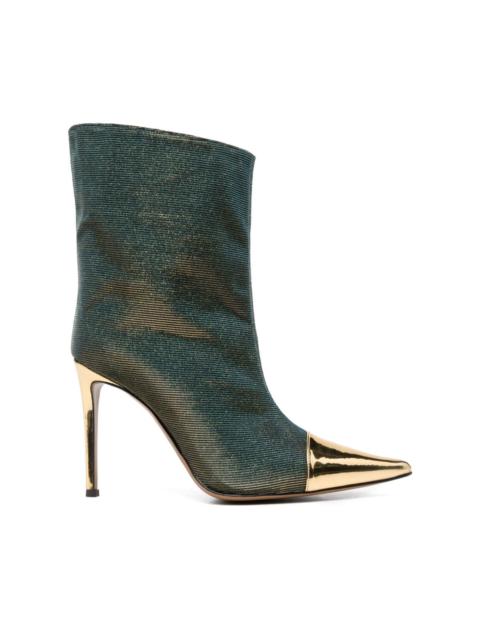100mm iridescent-effect pointed boots