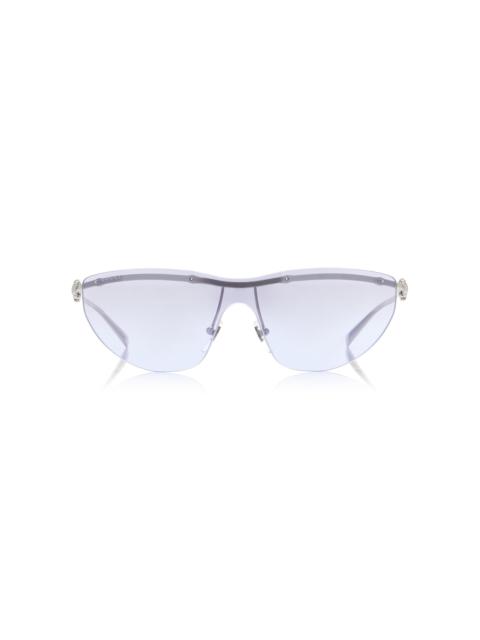 GUCCI Mask-Frame Metal Sunglasses purple