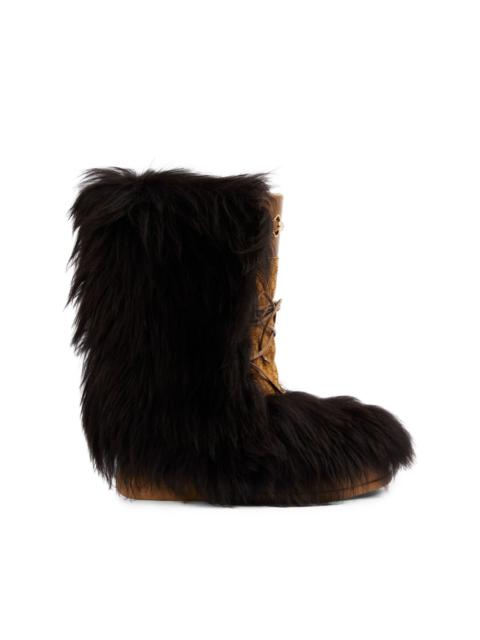 Square G-print shearling snow boots
