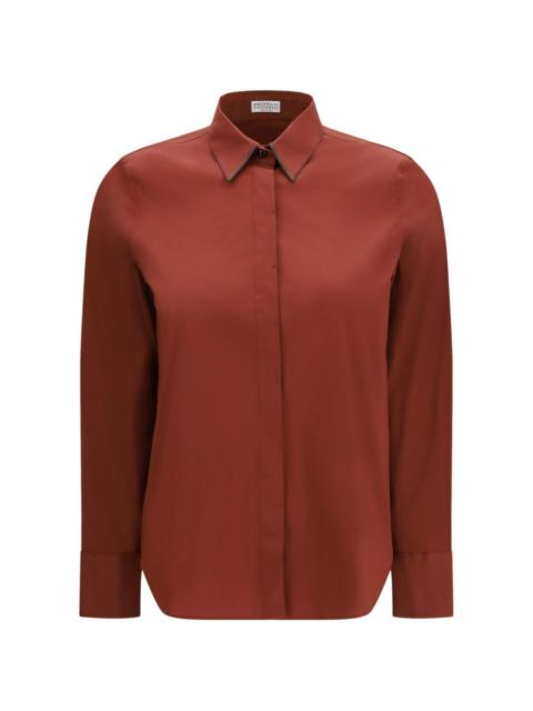 Brunello Cucinelli polo collar cotton shirt