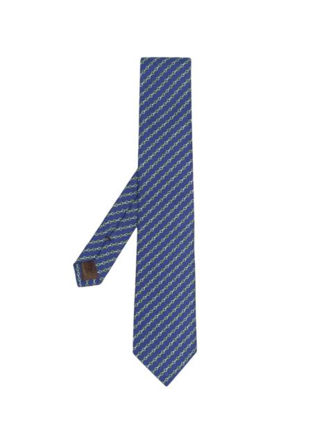 graphic-print silk tie