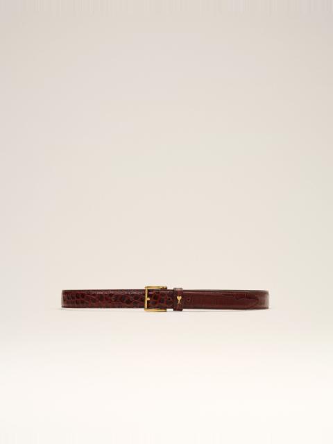 AMI Paris BROWN CROCODILE COW LEATHER PARIS PARIS BELT 25 MM