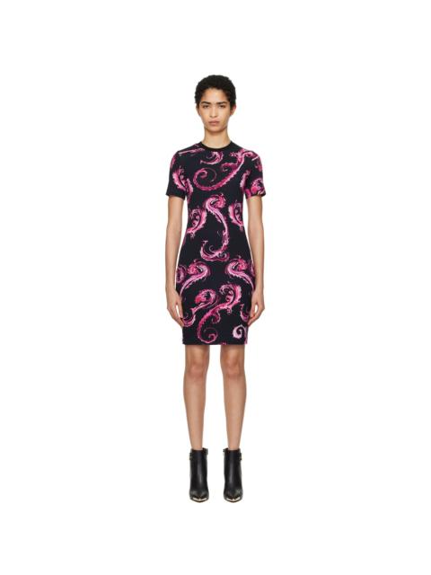 VERSACE JEANS COUTURE Black Chromo Couture T-Shirt Minidress