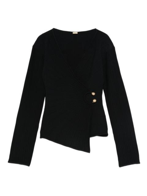 buttoned asymmetric top