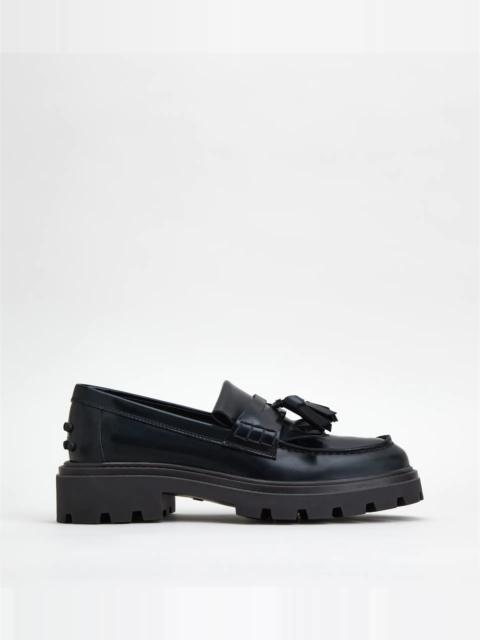 Tod's LOAFERS IN LEATHER - BLACK