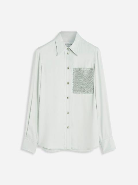 LONG SLEEVE SHIRT WITH EMBROIDERED POCKET