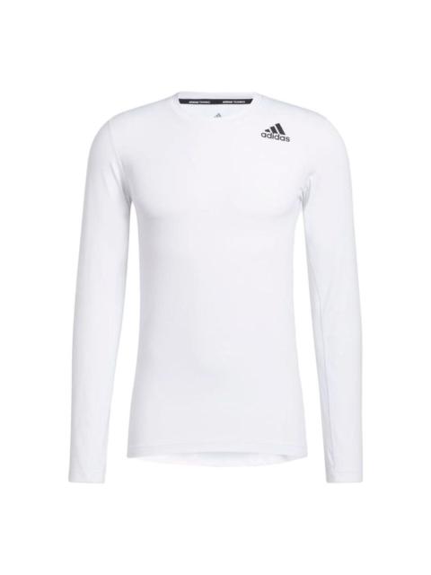 adidas Tech Fitted Long Sleeve T-Shirt 'White Black' GL9893