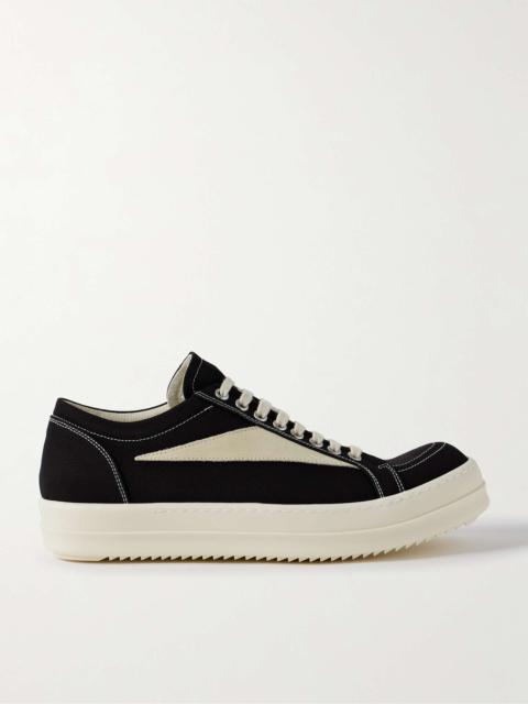 Vintage Suede-Trimmed Twill Sneakers