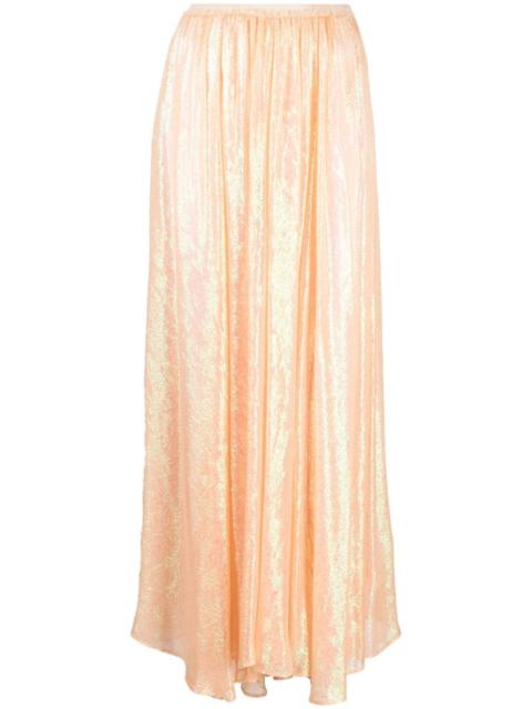forte_forte iridescent-jacquard semi-sheer flared skirt