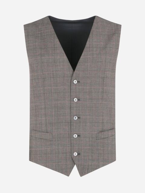 Dolce & Gabbana Wool glen plaid vest