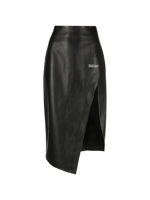 Off-White side-slit leather skirt