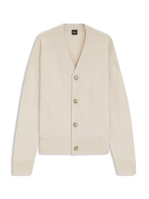 BOSS VIRGIN-WOOL CARDIGAN IN A RELAXED FIT