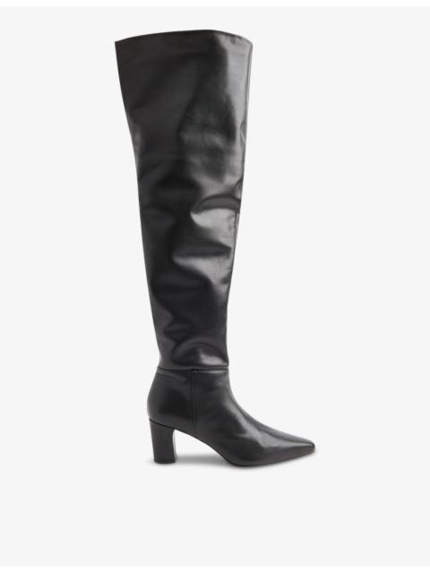 WHISTLES Inessa heeled leather over-the-knee boots