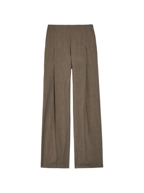 EMPORIO ARMANI pleated marl-effect trousers