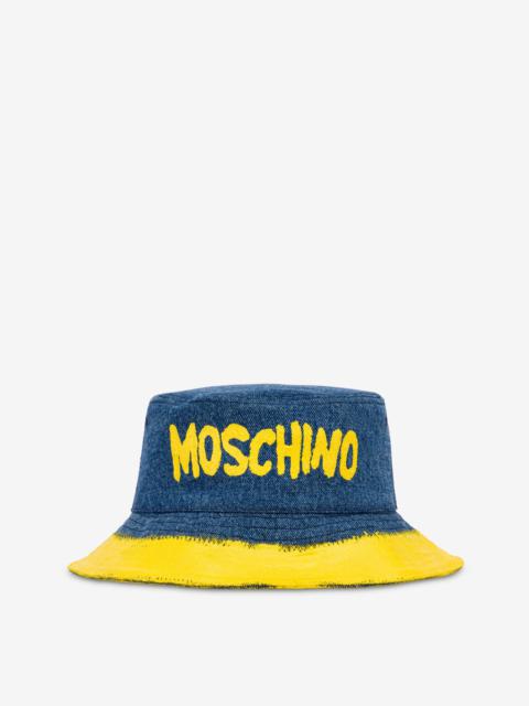 Moschino MOSCHINO PAINT DENIM BUCKET HAT