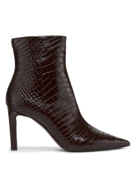 JIMMY CHOO Women's Frankie 85MM Embossed Leather Booties - Chocolate