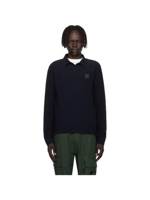 Stone Island Navy 2200011 Long Sleeve Cotton Jersey Polo