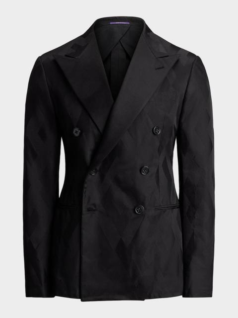 Ralph Lauren Men's Geometric Peak Lapel Double-Breasted Sport Coat