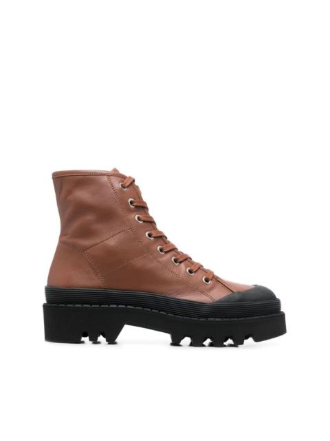 leather lace-up boots