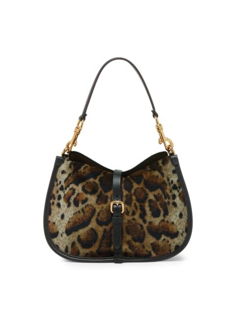 Etro Women's Pony Medium Leopard Print Velvet Shoulder Bag - Print On Beige Base