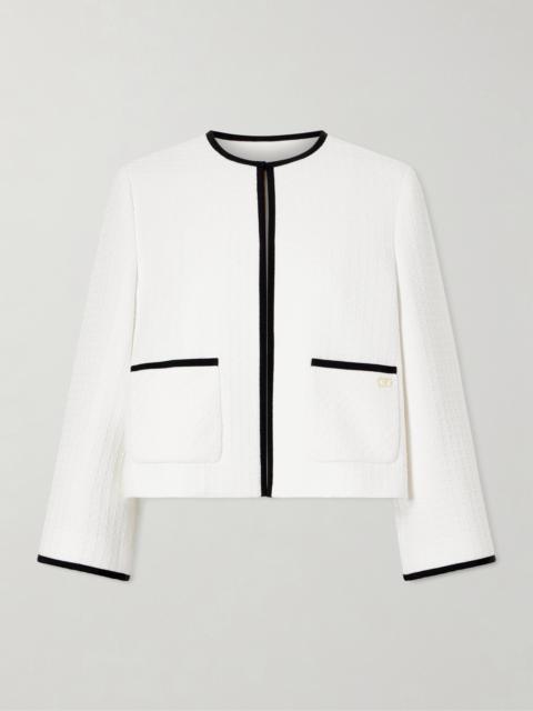 Valentino Canastrello Cropped Cotton-tweed Jacket