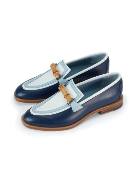 CASABLANCA Navy & White Leather Loafer
