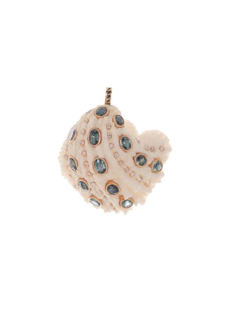 DEZSO Kyanite Diamond Shell Pendant