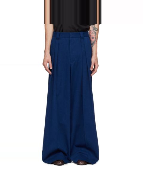KING & TUCKFIELD Navy Wide Leg Denim Trousers