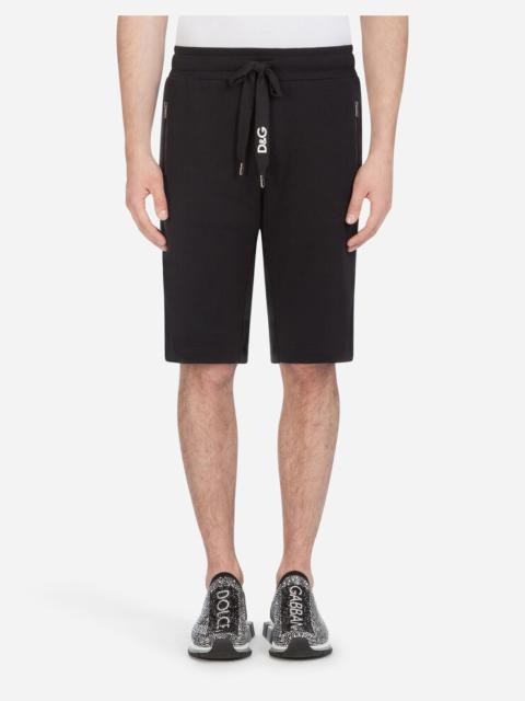 Dolce & Gabbana Cotton bermuda jogging shorts with embroidery