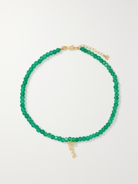 SYDNEY EVAN Tiny Pure Love 14-karat Gold Onyx Anklet