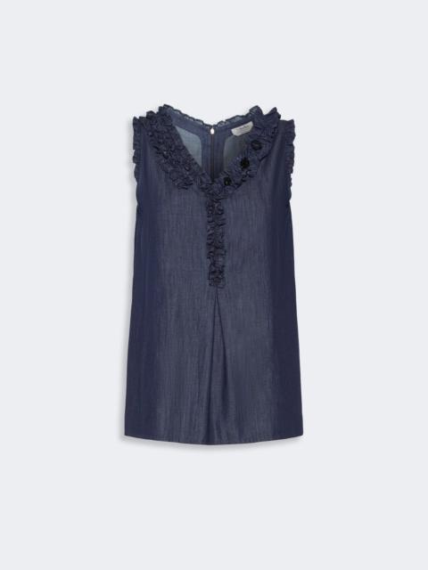 'S Max Mara PIUMA Sleeveless cotton denim top - MIDNIGHTBLUE