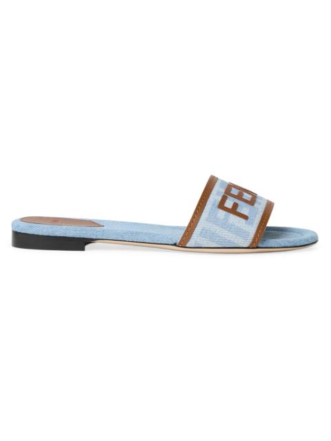 FENDI Women's Logo Denim Sandals - Denim Cielo Sellier