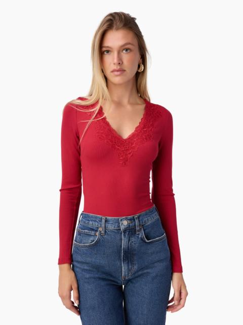 CAMI NYC ROONEY RIB KNIT TOP POPPY