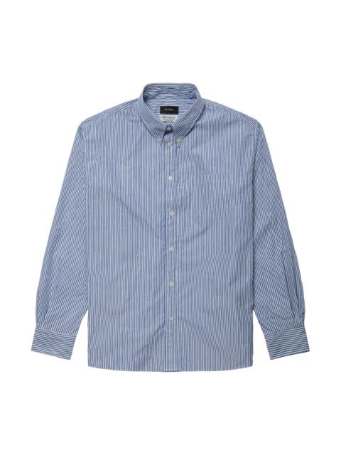 WILLY CHAVARRIA Men's Veterano Striped Cotton-Blend Shirt - Sail Blue Stripe