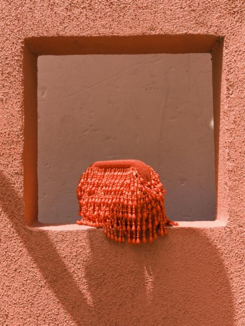 SIMONMILLER Beaded Drop Clutch In Orange