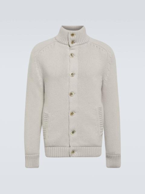 Herno Ribbed-knit wool cardigan