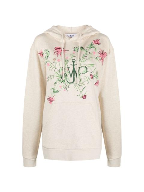 x Pol Anglada floral-embroidered hoodie