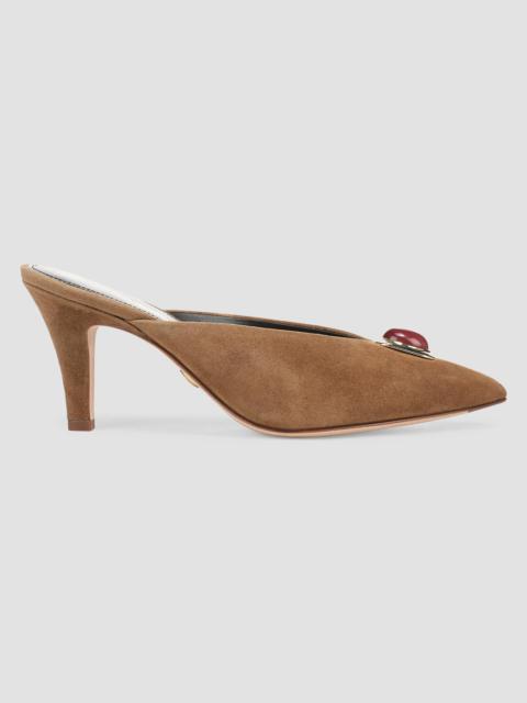VERONICA BEARD Women's Rochelle 75MM Suede Mules - Chestnut