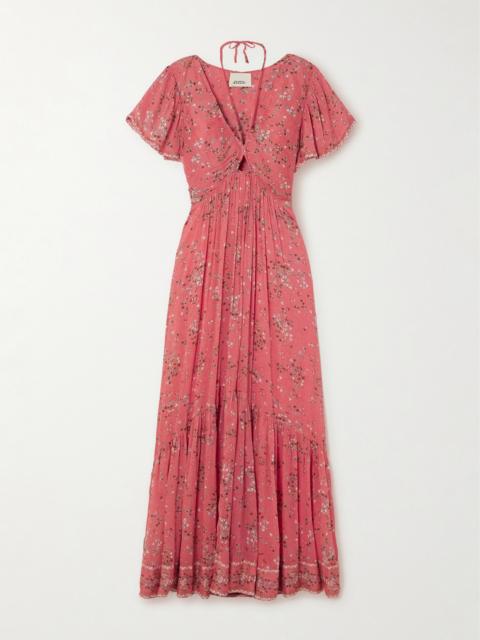 Isabel Marant Agathe Tiered Floral-print Cotton And Silk-blend Crepon Maxi Dress