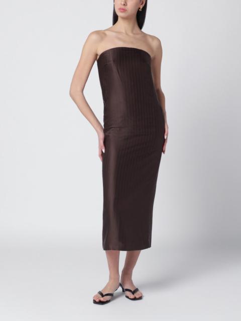 Loulou de Saison Brown Giulia bustier dress